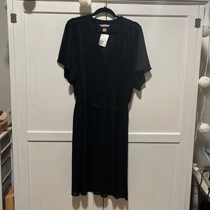 Black ‘Chiffon’ Pin-Tucked Dress NWT